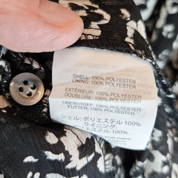 J. Crew Mercantile Dress Sz S Black & White Floral Ruffle Wrist Adjustable - Picture 10 of 13